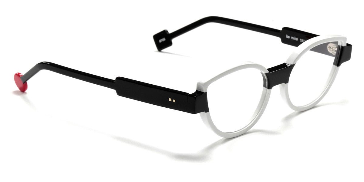 Sabine Be® Be Mine SB Be Mine 705 53 - Shiny White / Shiny Black Eyeglasses