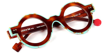 Sabine Be® Be Pop Line SB Be Pop Line 523 41 - Shiny Blond Tortoise / Shiny Marbled Turquoise Eyeglasses