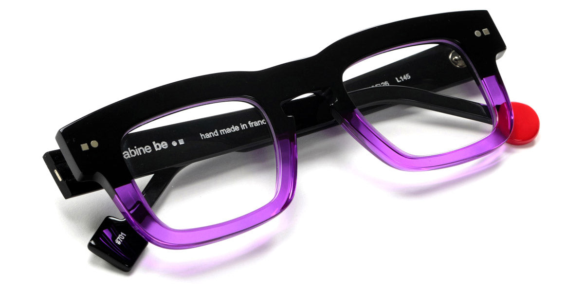 Sabine Be® Be Swag Xl SB Be Swag XL 701 46 - Shiny Black / Shiny Translucent Purple Eyeglasses