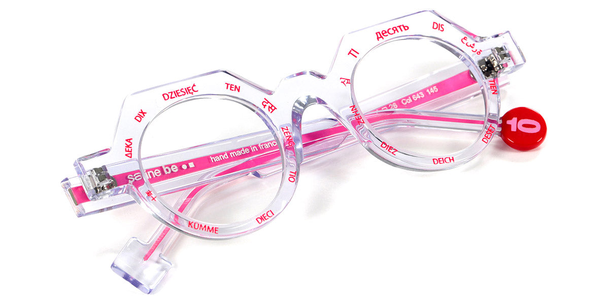 Sabine Be® Be Ten SB Be Ten 643 44 - Shiny Crystal / Neon Pink Eyeglasses