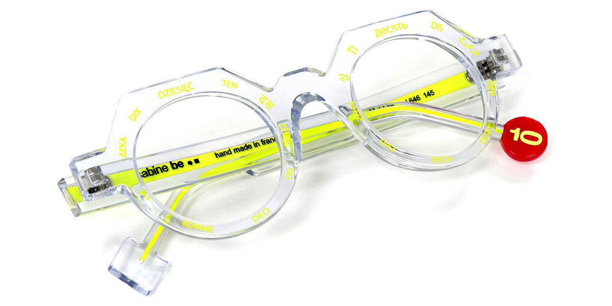 Sabine Be® Be Ten SB Be Ten 646 44 - Shiny Crystal / Neon Yellow Eyeglasses