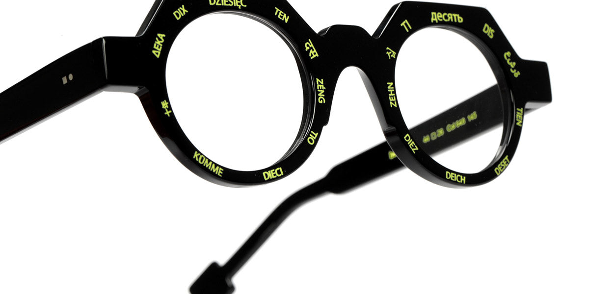 Sabine Be® Be Ten SB Be Ten 648 44 - Shiny Black / Neon Yellow Eyeglasses