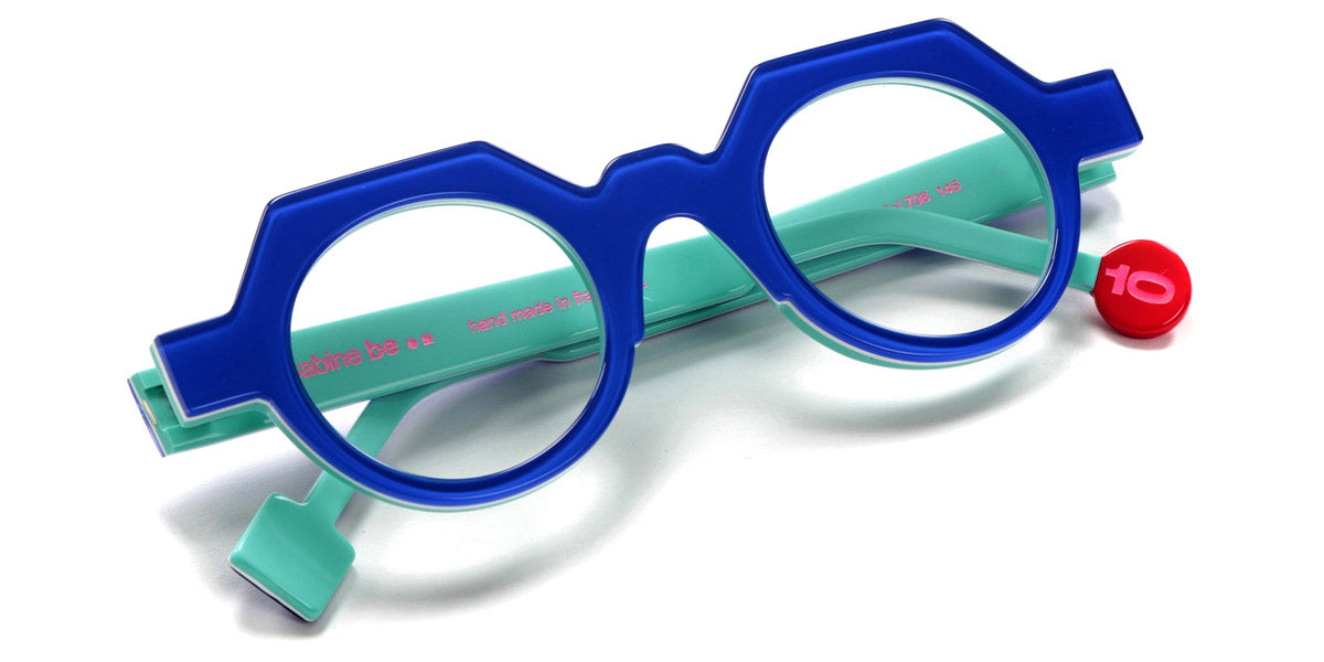 Sabine Be® Be Ten SB Be Ten 708 44 - Shiny Translucent Blue Majorelle / White / Shiny Turquoise Eyeglasses