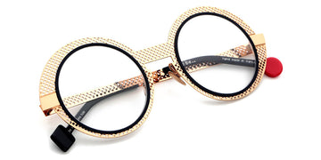 Sabine Be® Be Val De Loire Hole SB Be Val De Loire Hole 490 50 - Rose Gold Polished Perforated / Navy Satin Eyeglasses