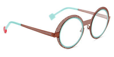 Sabine Be® Be Val De Loire Hole SB Be Val De Loire Hole 494 50 - Shiny Camel Perforated / Turquoise Satin Eyeglasses