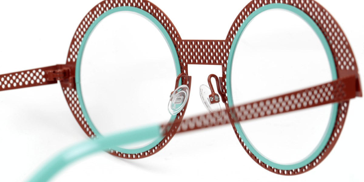 Sabine Be® Be Val De Loire Hole SB Be Val De Loire Hole 494 50 - Shiny Camel Perforated / Turquoise Satin Eyeglasses