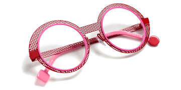 Sabine Be® Be Val De Loire Hole SB Be Val De Loire Hole 495 50 - Satin Red Perforated / Neon Pink Satin Eyeglasses