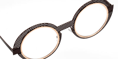 Sabine Be® Be Val De Loire Hole SB Be Val De Loire Hole 567 50 - Satin Dark Chocolate Perforated / Polished Rose Gold Eyeglasses