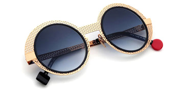 Sabine Be® Be Val De Loire Hole Sun SB Be Val De Loire Hole Sun 490 50 - Rose Gold Polished Perforated / Navy Satin Sunglasses