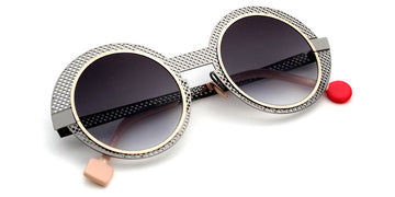 Sabine Be® Be Val De Loire Hole Sun SB Be Val De Loire Hole Sun 493 50 - Dark Ruthenium Polished Perforated / Polished Rose Gold Sunglasses