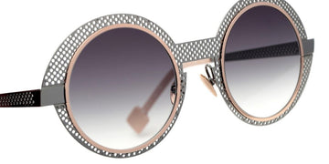 Sabine Be® Be Val De Loire Hole Sun SB Be Val De Loire Hole Sun 493 50 - Dark Ruthenium Polished Perforated / Polished Rose Gold Sunglasses