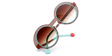 Sabine Be® Be Val De Loire Hole Sun SB Be Val De Loire Hole Sun 494 50 - Shiny Camel Perforated / Turquoise Satin Sunglasses