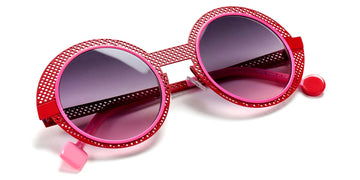 Sabine Be® Be Val De Loire Hole Sun SB Be Val De Loire Hole Sun 495 50 - Satin Red Perforated / Neon Pink Satin Sunglasses