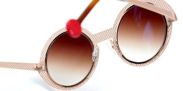 Sabine Be® Be Val De Loire Hole Sun SB Be Val De Loire Hole Sun 496 50 - Nude Satin Perforated / Polished Rose Gold Sunglasses