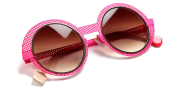 Sabine Be® Be Val De Loire Hole Sun SB Be Val De Loire Hole Sun 497 50 - Satin Neon Pink Perforated / Polished Rose Gold Sunglasses