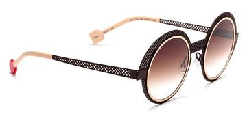 Sabine Be® Be Val De Loire Hole Sun SB Be Val De Loire Hole Sun 567 50 - Satin Dark Chocolate Perforated / Polished Rose Gold Sunglasses