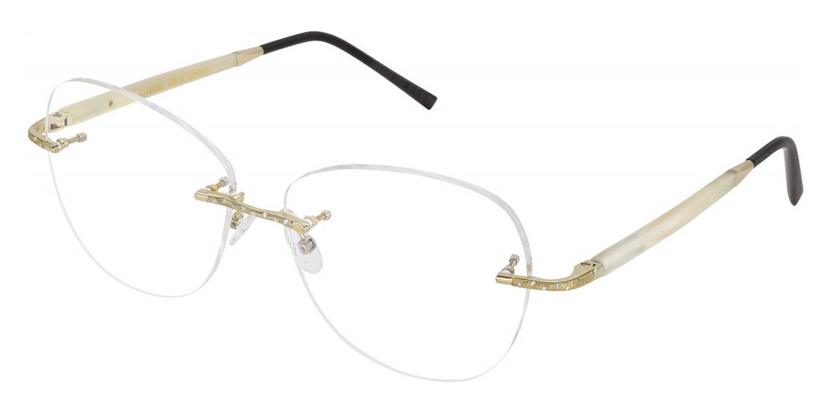 Gold & Wood® BOURGEOISE 01 G&W BOURGEOISE 01 D 11 01 CB24 - D.11.01.CB24 White Gold Plated (about 8,5 grams) 24 White Brilliant Cut Diamonds Eyeglasses