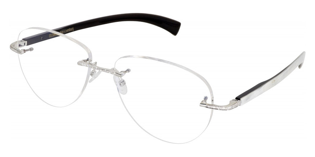 Gold & Wood® BOURGEOISE 01 G&W BOURGEOISE 01 D 11 02 CMD53 - D.11.02.CMD53 White Gold plated (about 8,5 grams) 24 White Brilliant Cut Diamonds Eyeglasses