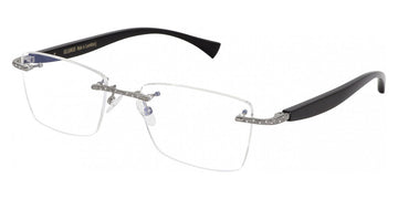 Gold & Wood® BOURGEOISE 11 G&W BOURGEOISE 11 D 03 04 CM40 - D.03.04.CM40 Solid Black Gold (about 8,5 grams) - 24 White Brilliant Cut Diamonds Eyeglasses