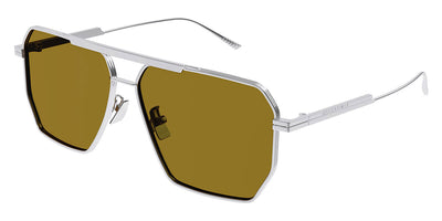 Bottega Veneta® BV1012S BV1012S 007 60 - Silver / Brown Sunglasses