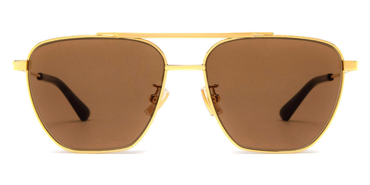 Bottega Veneta® BV1236S BV1236S 002 57 - Gold / Brown Sunglasses