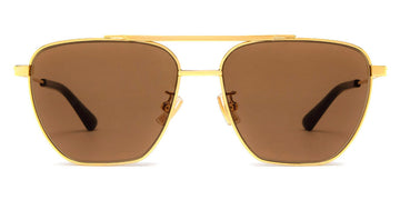 Bottega Veneta® BV1236S BV1236S 002 57 - Gold / Brown Sunglasses