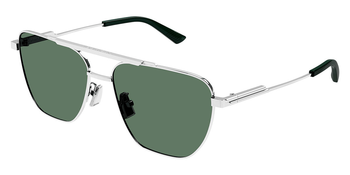 Bottega Veneta® BV1236S BV1236S 003 57 - Silver / Green Sunglasses