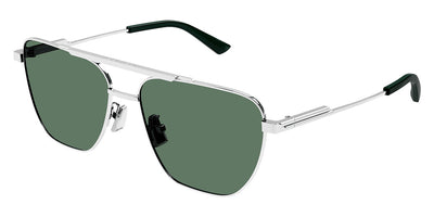 Bottega Veneta® BV1236S BV1236S 003 57 - Silver / Green Sunglasses