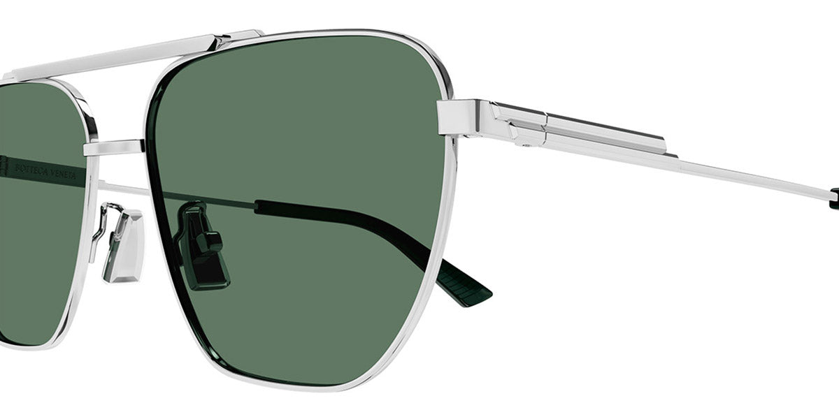 Bottega Veneta® BV1236S BV1236S 003 57 - Silver / Green Sunglasses