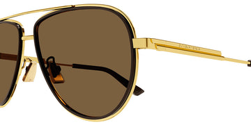 Bottega Veneta® BV1240S BV1240S 002 59 - Gold / Brown Sunglasses