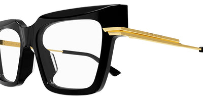 Bottega Veneta® BV1243O BV1243O 001 53 - Gold / Black Eyeglasses