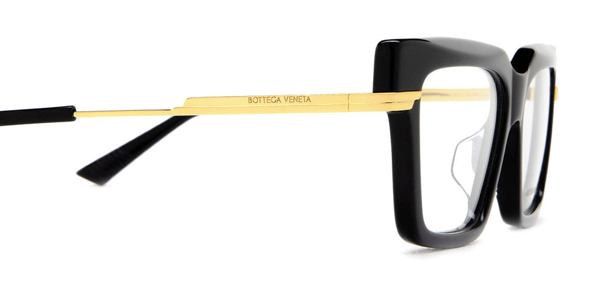 Bottega Veneta® BV1243O BV1243O 001 53 - Gold / Black Eyeglasses