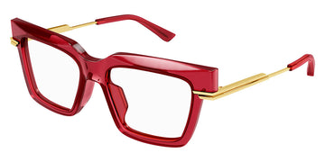 Bottega Veneta® BV1243O BV1243O 004 53 - Gold / Burgundy Eyeglasses