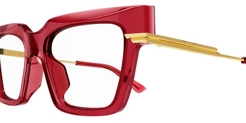 Bottega Veneta® BV1243O BV1243O 004 53 - Gold / Burgundy Eyeglasses