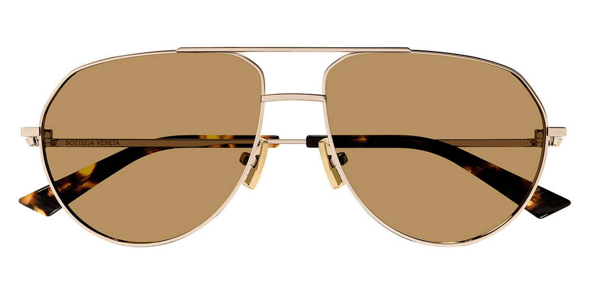 Bottega Veneta® BV1302S BV1302S 002 57 - Gold / Brown Sunglasses