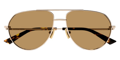 Bottega Veneta® BV1302S BV1302S 002 57 - Gold / Brown Sunglasses