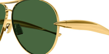 Bottega Veneta® BV1305S BV1305S 001 64 - Gold / Green Sunglasses