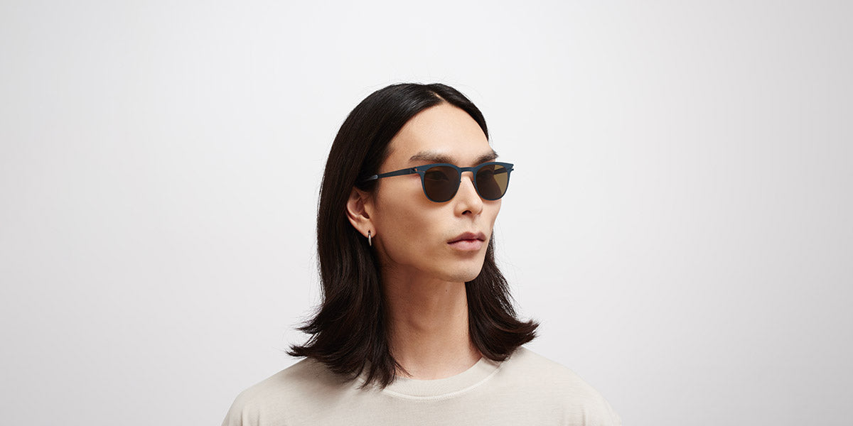 Mykita® CALLUM MYK CALLUM Indigo / Raw Brown Solid 47 - Indigo / Raw Brown Solid Sunglasses