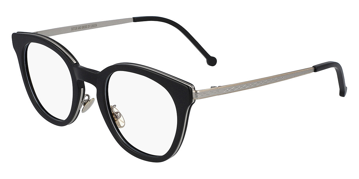 Cutler and Gross® 1275 CG1275 SILVER BLACK 48 - Silver/Black Eyeglasses