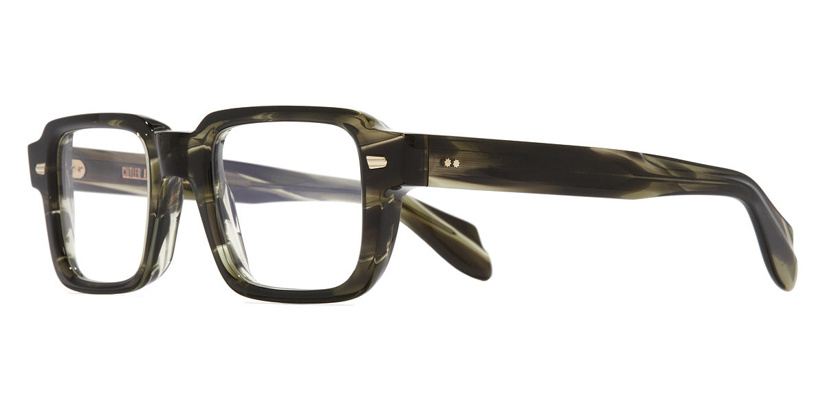 Cutler and Gross® OP139350 CGOP139350 STRIPED GREEN HAVANA 50 - Striped Green Havana Eyeglasses