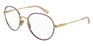 Chloé® CH0021O CHO CH0021O 010 50 - Burgundy/Gold Eyeglasses