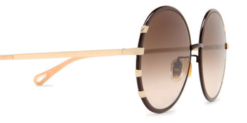 Chloé® CH0144S CHO CH0144S 001 58 - Brown/Gold Sunglasses