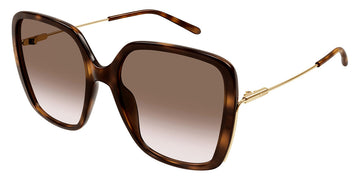 Chloé® CH0173S CHO CH0173S 002 57 - Havana/Gold Sunglasses