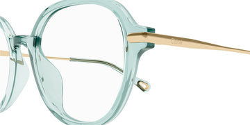 Chloé® CH0217OA CHO CH0217OA 003 53 - Green/Gold Eyeglasses