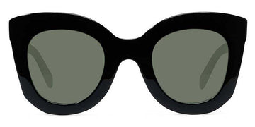 Celine® CL4005IN CLN CL4005IN 01N 47 - Shiny Black / Green Sunglasses