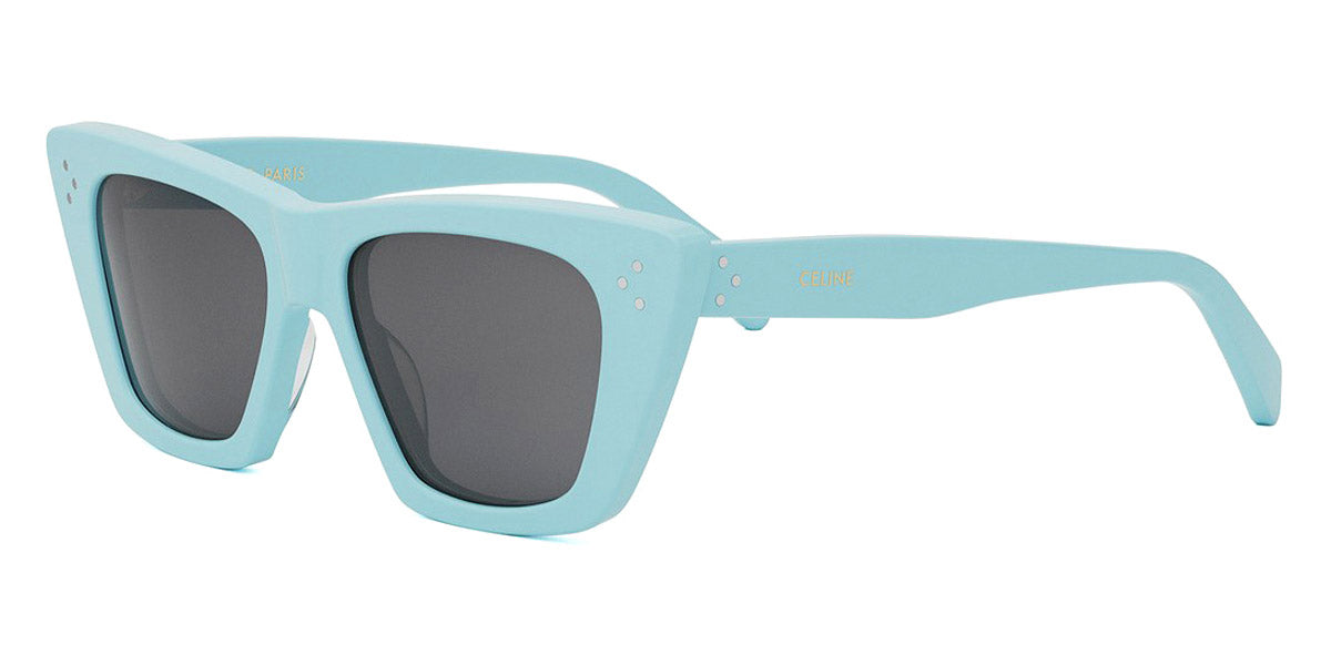 Celine® CL40187I CLN CL40187I 84A 51 - 84A Blu Transparent/Shiny Opaline / Smoke Sunglasses