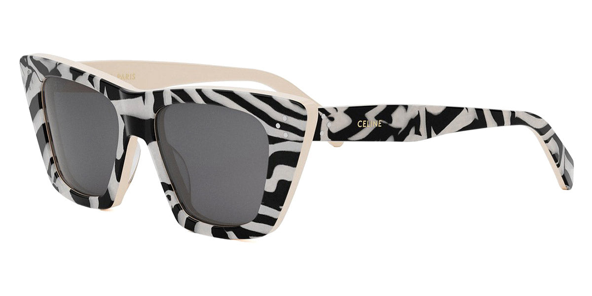 Celine® CL40187I CLN CL40187I 99E 51 - 99E Black/White Animal / Brown Sunglasses