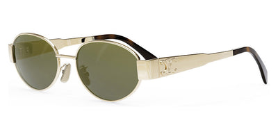 Celine® CL40235U CLN CL40235U 30N 54 - Shiny Endura Gold / Green Sunglasses