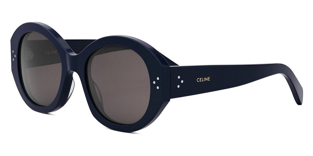 Celine® CL40240I CLN CL40240I 90A 53 - 90A Shiny Blue / Smoke Sunglasses