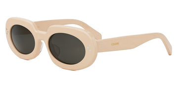 Celine® CL40276U CLN CL40276U 25a 54 - Shiny Ivory / Lenses Smoke Organic Sunglasses